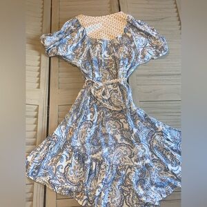 Lucky Brand Blue Paisley MIDI Sundress. Size L. NWOT